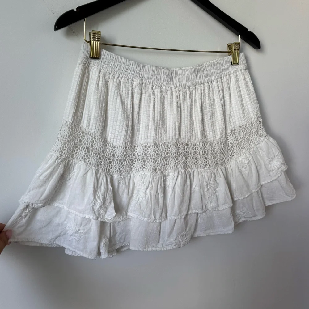 Love Shack Fancy True White Rilo Skirt - Size L - Picture 6 of 13